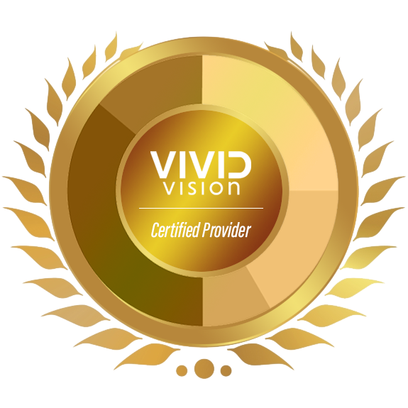 This seal is given to Vivid Vision clinical providers who have undergone certification by Vivid Vision staff.