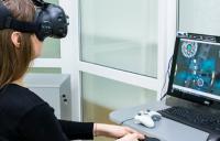 Patient at the Podillya Vision Center - vivid vision clinical virtual reality vision therapy
